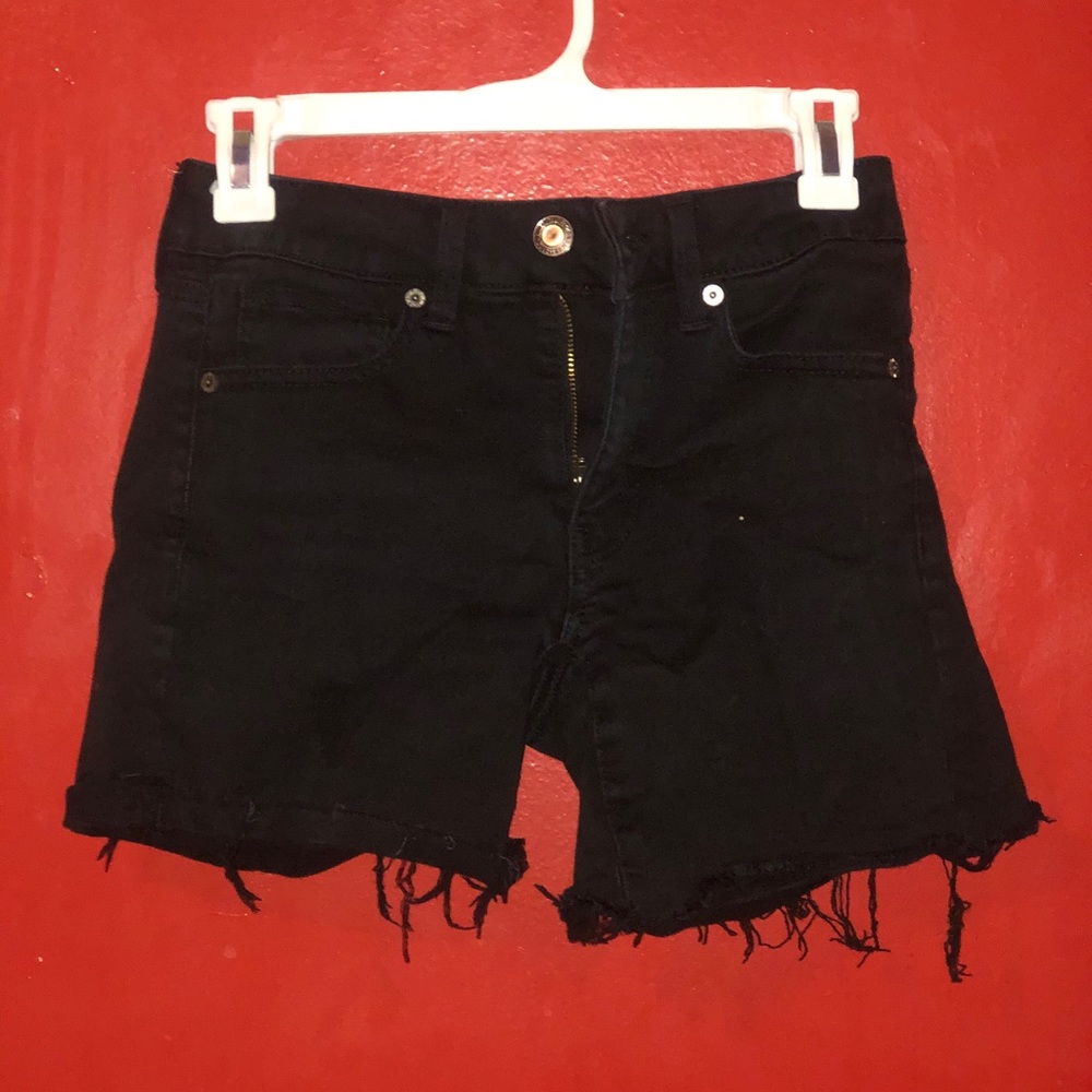 Black midi shorts